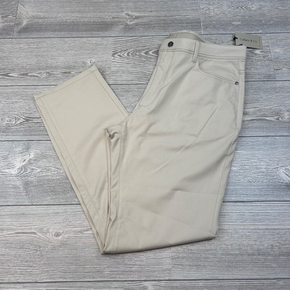 Collars & Co. CEO Tech Pull-On Performance Pants Stone 38x32 NWT